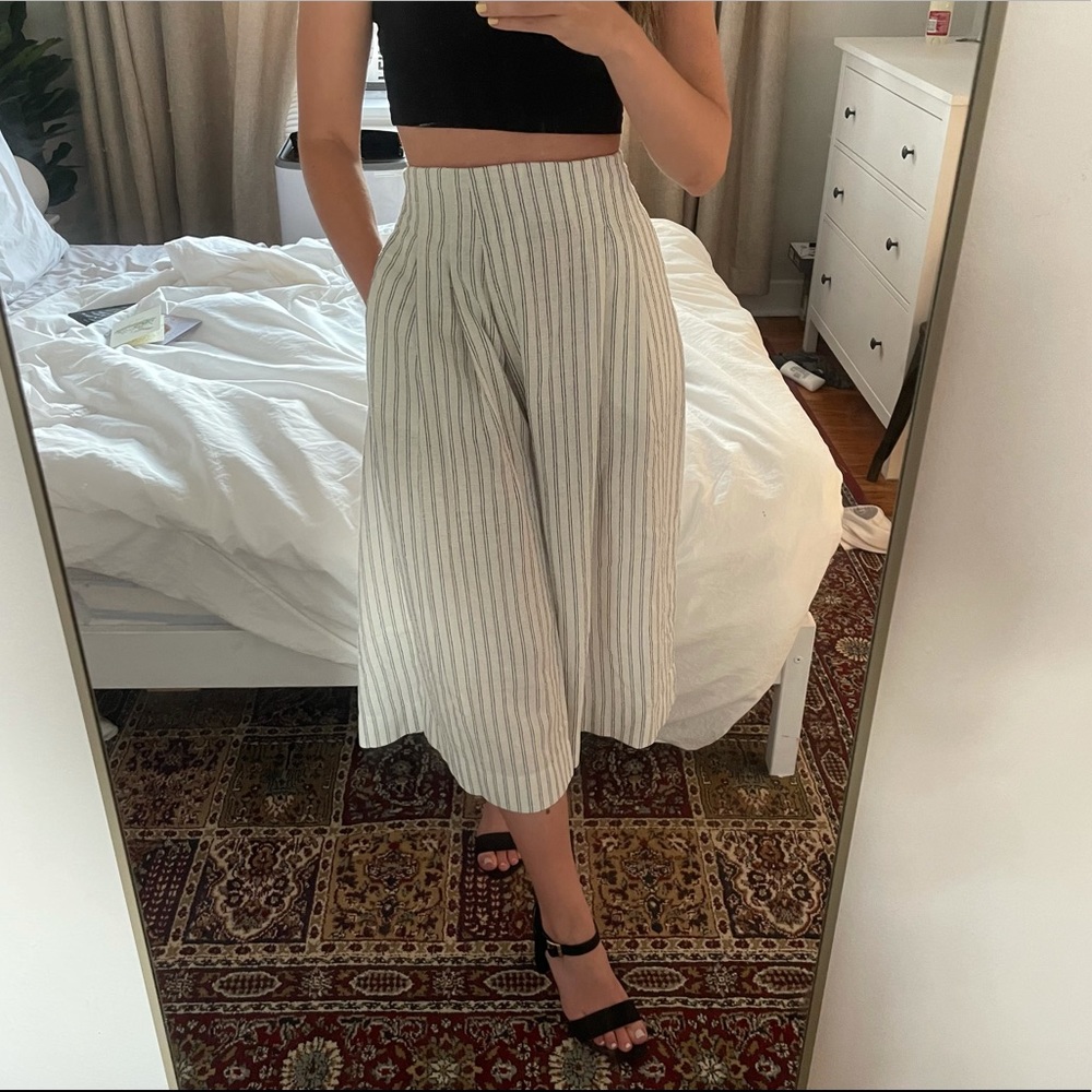 OAK + FORT linen pleated wide leg pants